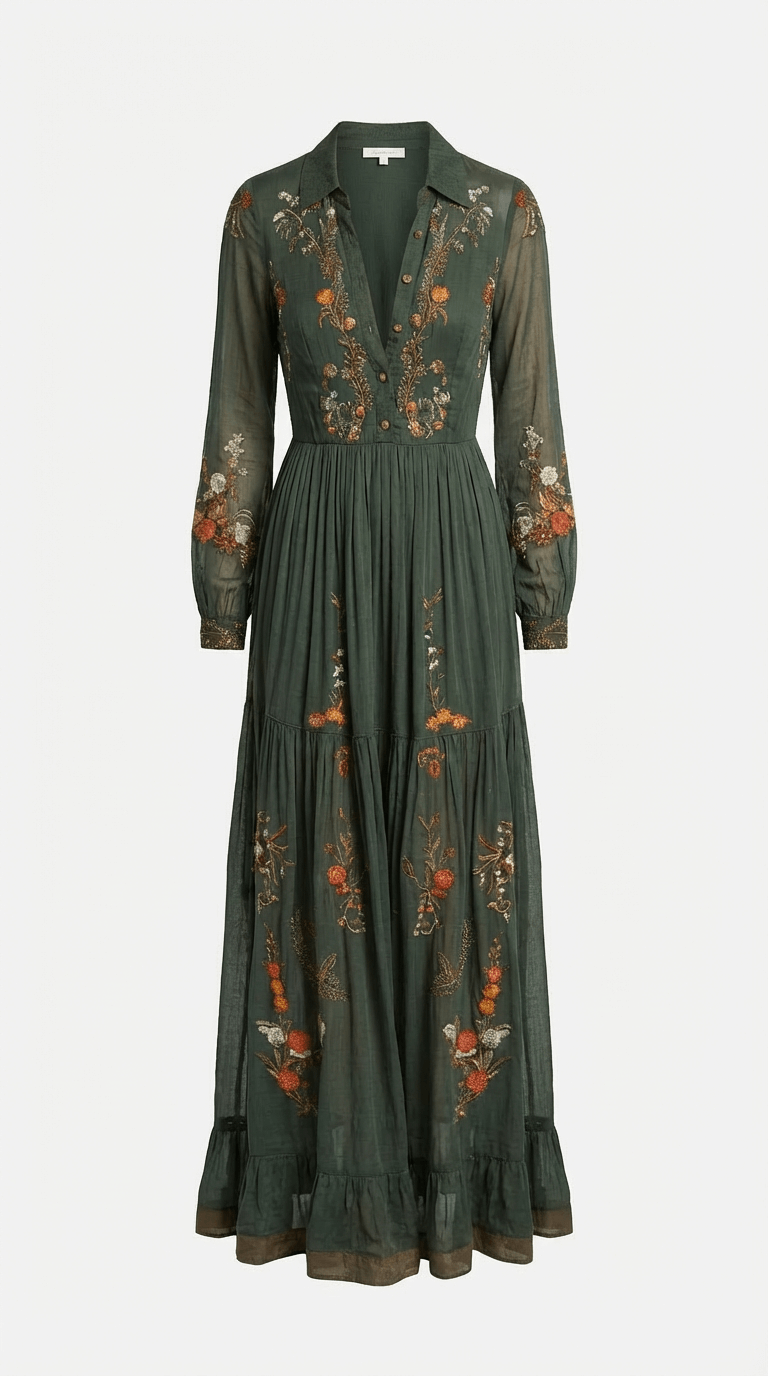 Evelyn | Long Sleeve Floral Maxi Dress